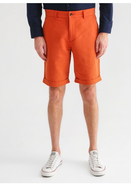 Düşük Bel Basic Kiremit Erkek Bermuda Şort FORBES modelleri