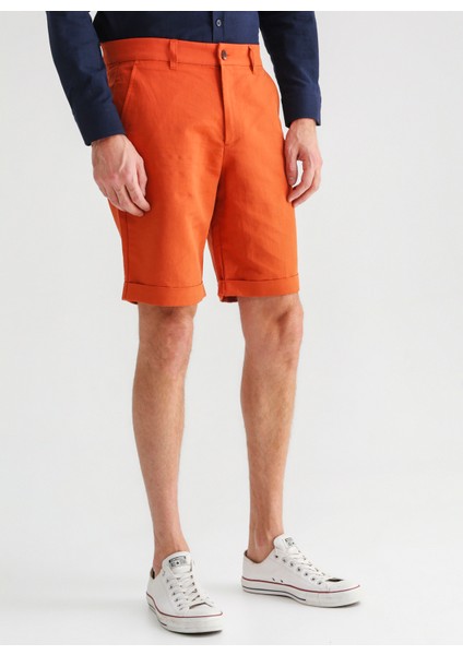 Düşük Bel Basic Kiremit Erkek Bermuda Şort FORBES fırsatları