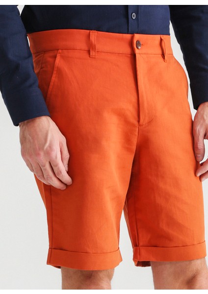 Düşük Bel Basic Kiremit Erkek Bermuda Şort FORBES indirimleri