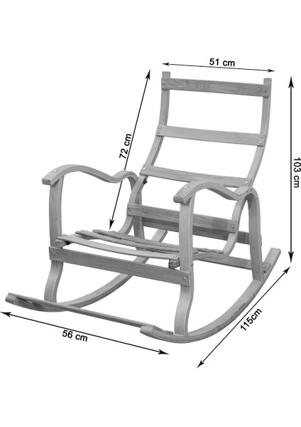 Lüx Ahşap Çift Minderli Çift Cepli Sallanan Sandalye