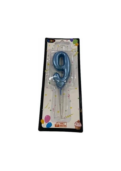 9 Yaş Açık Mavi Rakam Mum