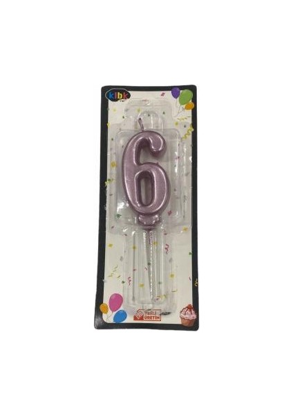 6 Yaş Pembe Rakam Mum