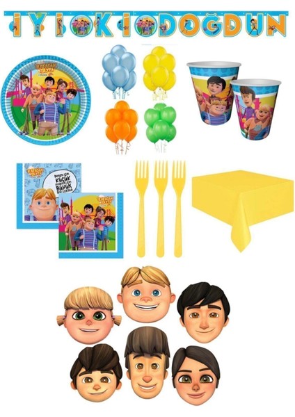 Rafadan Tayfa 16 Kişilik Maskeli Doğum Günü Parti Seti