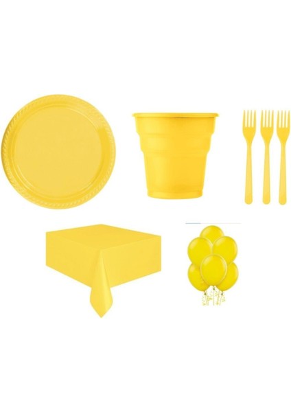 Doğum Günü Ekonomik Parti Seti 25 Kişilik Sarı