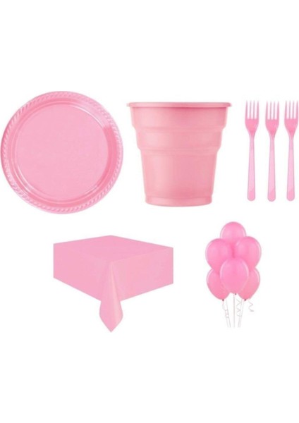 Doğum Günü Ekonomik Parti Seti 25 Kişilik Pembe