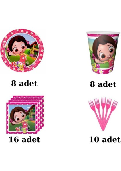 Niloya Doğum Günü Parti Seti 8 Kişilik
