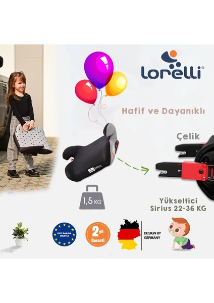 Sirius Fix Isofix Yükseltici – Grey Crowns fiyatları
