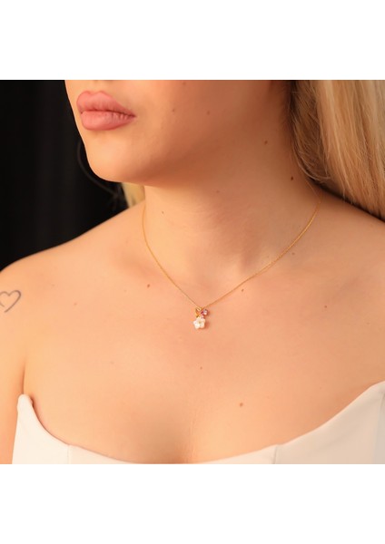 925 Ayar Gümüş Manolya Kelebek Kolye fırsatları