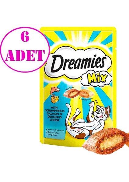 Kedi Ödülü Mix somonlu Peynirli 60 gr 6 Ad