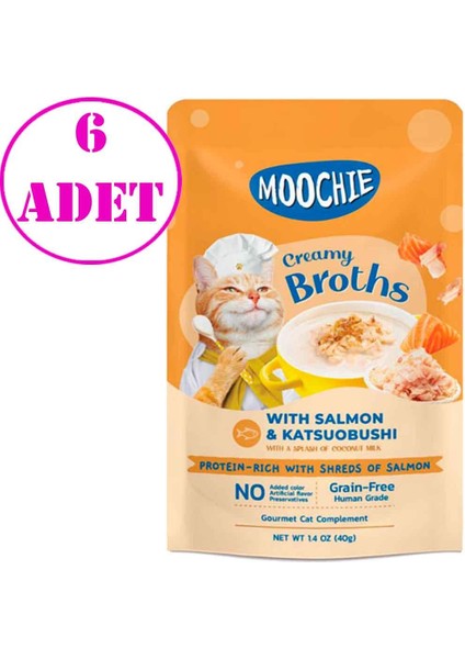 Kedi Çorbası Parça Salmon Katsuobushi Tahılsız 40 gr 6 Ad