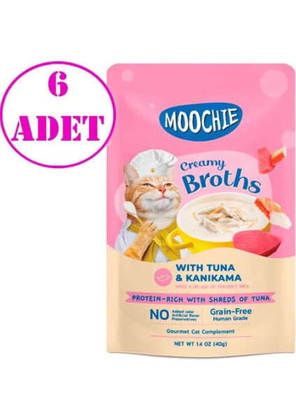 Kedi Çorbası Parça Ton Balığı Kanikama Tahılsız 40 gr 6 Ad