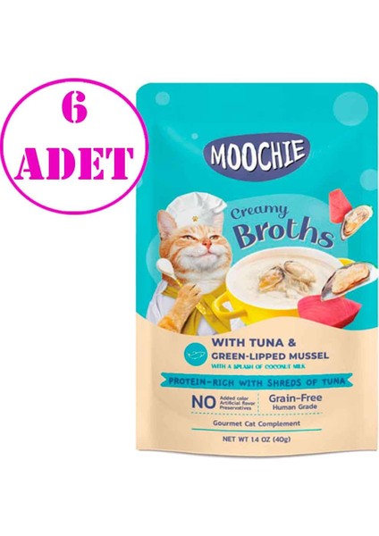 Kedi Çorbası Parça Ton Balığı Midye Tahılsız 40 gr 6 Ad