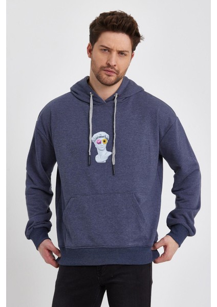 Baskılı Kapüşonlu Sweatshirt (E22-757A-04)