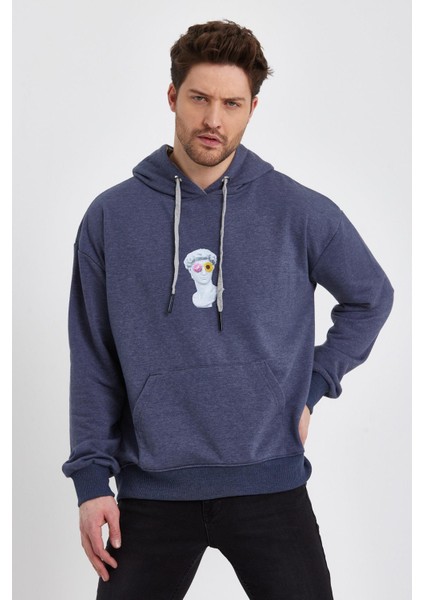 Baskılı Kapüşonlu Sweatshirt (E22-757A-04)