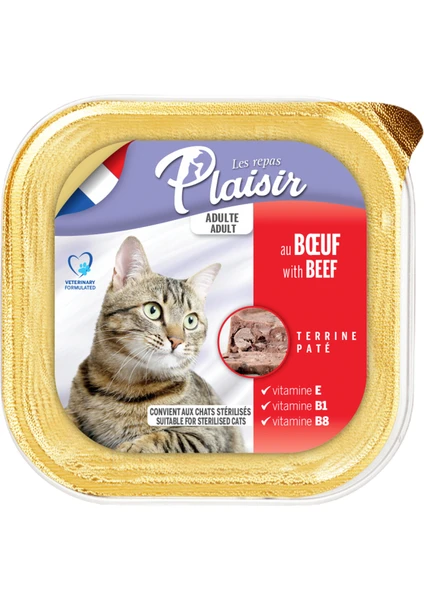 Beef Pate Adult Cat Sığır Etli Yaş Yetişkin Kedi Maması 100Gr