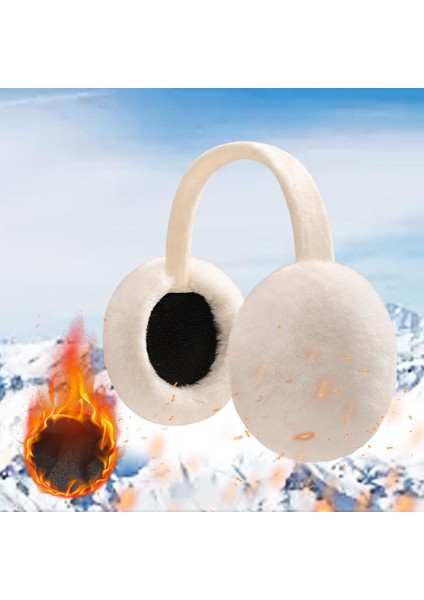 2x Bulanik Kiş Kişli Kulak Isitici Unisex Ear Muffs Ear Kapak Yüküm Karmaflari Beyaz Siyah (Yurt Dişindan)