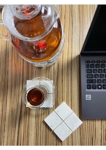 Calacatta Mermer Bardak Altlığı