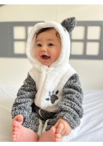 Welsoft Peluş Fermuarlı Kışlık Panda Bebek Uyku Tulumu