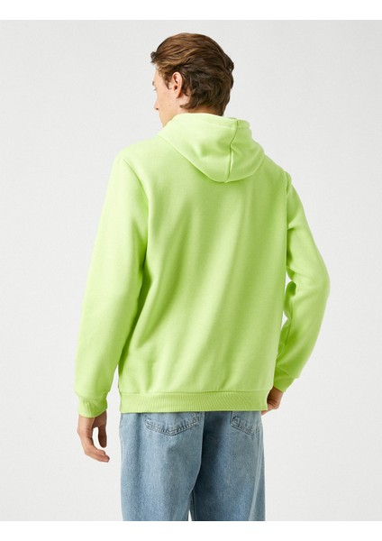 Basic Kapşonlu Sweatshirt Şardonlu