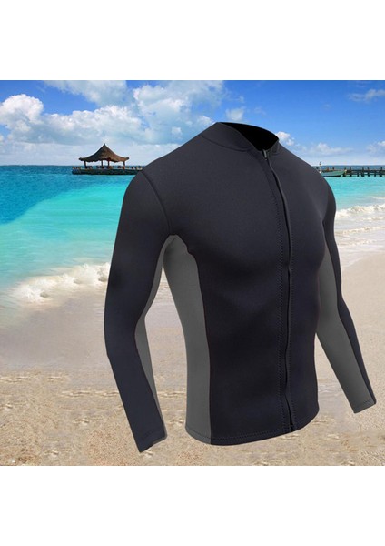 Erkekler Şnorkel Yüzme Gri Için Ceket Ön Kollu Wetsuit Ön Kol (Yurt Dışından)
