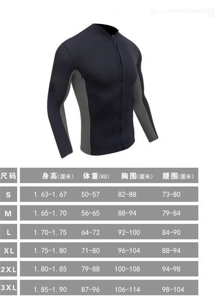 Erkekler Şnorkel Yüzme Gri Için Ceket Ön Kollu Wetsuit Ön Kol (Yurt Dışından)