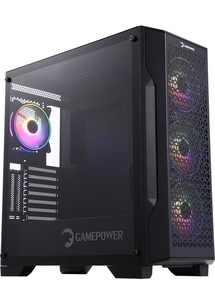 Savagis Atx 4* Argb Argb Fan Temper Cam Gaming Rgb Kontrolcüsü ve Uzaktan Kumanda Siyah Kasa