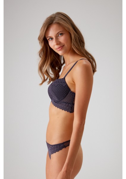 Blueberry 4830 Milan Push Up Dantelli Balconette Sütyen ve Tanga / Fantezi Iç Çamaşır Takımı fiyatları