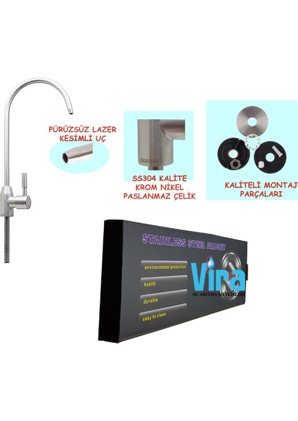 11 Aşamalı Pompasız Su Arıtma Cihazı - Membran Seçenekli indirimleri