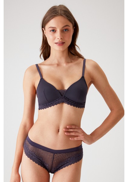 Blueberry 4832 Lucca Pedli Balensiz Dantelli Comfy Sütyen ve Brazilian / Iç Çamaşır Takımı