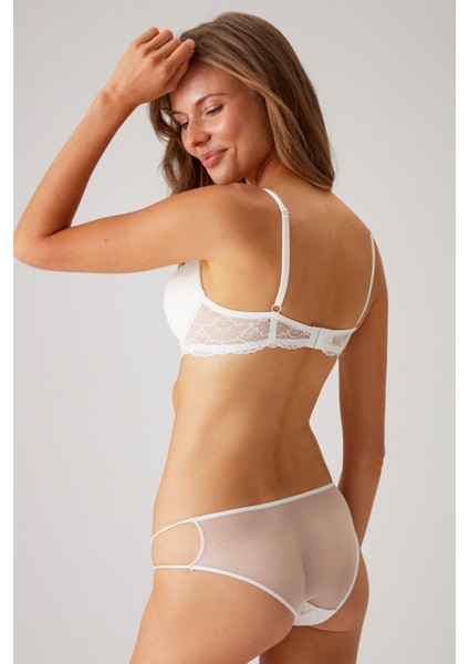 Ekru 4820 Lyon Dantel ve Ip Detaylı Ekstra Push Up Dolgulu Fantezi Sütyen Takımı/iç Çamaşır Takım modelleri