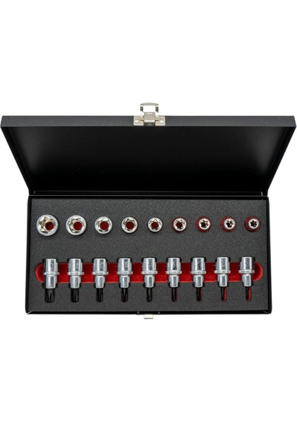 Cet Form 1/2" Torx Lokma Takımı 18 Parça (Metal Kutulu)