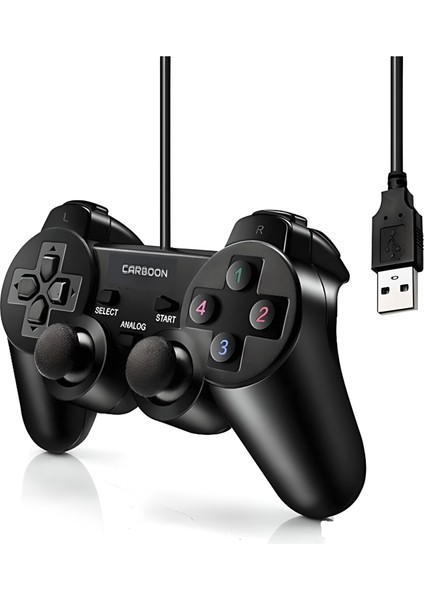 USB Gamepad Joystıck Çift Titreşimli Analog Oyun Kolu