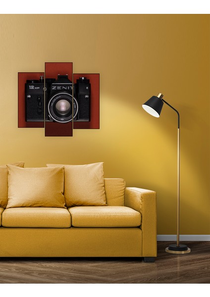 Ahşap Tablo 3 Parça Tek Fotoğraf Uv Baskı Dekoratif Fotoğraf Makinesi Nostalji