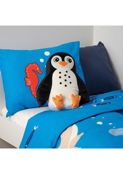 Peluş Oyuncak Penguen 40X32 cm Meridyendukkan Yumuşak Oyuncak Siyah-Beyaz Sevimli Peluş