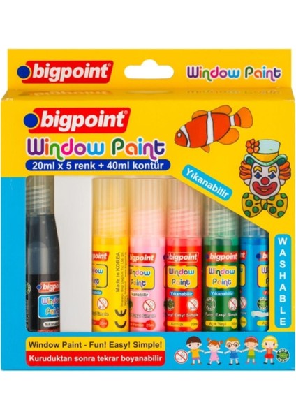 Cam Boyası (Window Paint) 5 Renk x 20 ml