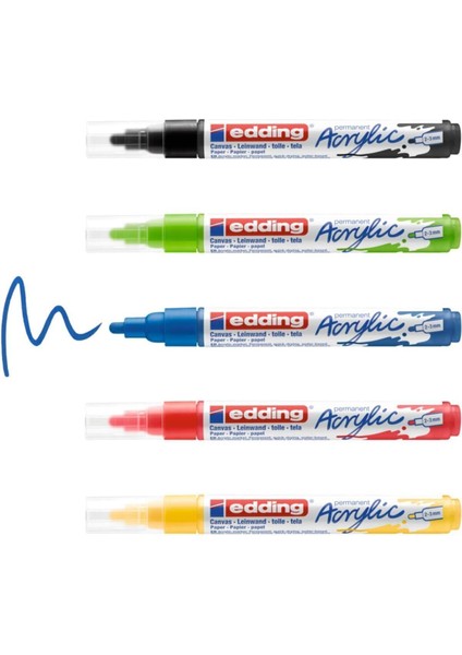 5100 Akrilik Markör 2-3 mm Yuvarlak Uç - 5'li Set (Temel) Siyah Kırmızı Mavi Sarı Yeşil fiyatları