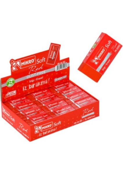 Silgi Soft Kırmızı 2B-24RD (24 Lü Paket)