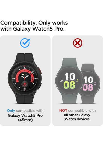 Samsung Galaxy Watch 5pro 45MM Uyumlu Kılıf Ekran ve Kasa Koruyucu 360 Derece Tam Kaplar Sert Pc 2in1 Set