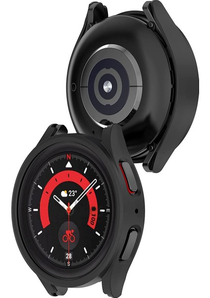 Samsung Galaxy Watch 5pro 45MM Uyumlu Kılıf Ekran ve Kasa Koruyucu 360 Derece Tam Kaplar Sert Pc 2in1 Set