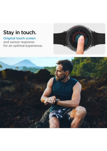 Samsung Galaxy Watch 5pro 45MM Uyumlu Kılıf Ekran ve Kasa Koruyucu 360 Derece Tam Kaplar Sert Pc 2in1 Set