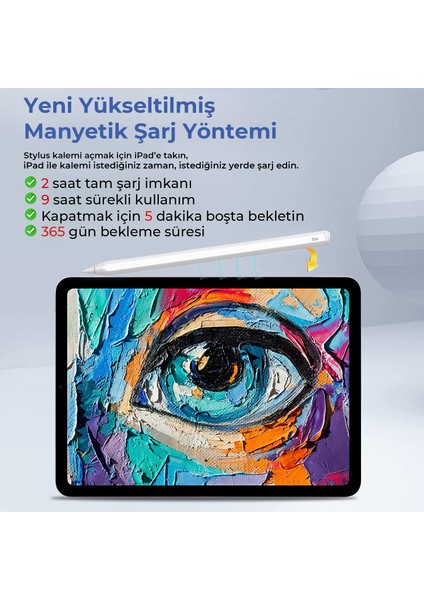 SP01 Bluetooth Stylus Pen Manyetik/eğim Sensörlü Avuç Içi Red Destekli iPad Çizim & Tasarım Tablet Kalemi