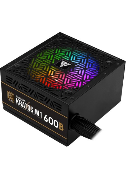 Gamdıas Kratos M1-600B, 600W, 80+ Bronze, Aktif Pfc, Rgb, Gamıng Psu (Box)