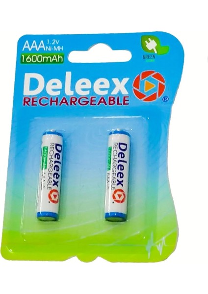 2 Adet 1600 Mah Ni Mh Aaa Şarj Edilebilir 1.2 Volt Standart Ince Kalem Pili (Şarjlı Kumanda Pili)