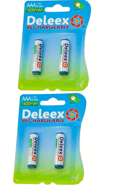 4 Adet 1600 Mah Ni Mh Aaa Şarj Edilebilir 1.2 Volt Standart Ince Kalem Pili (Şarjlı Kumanda Pili)