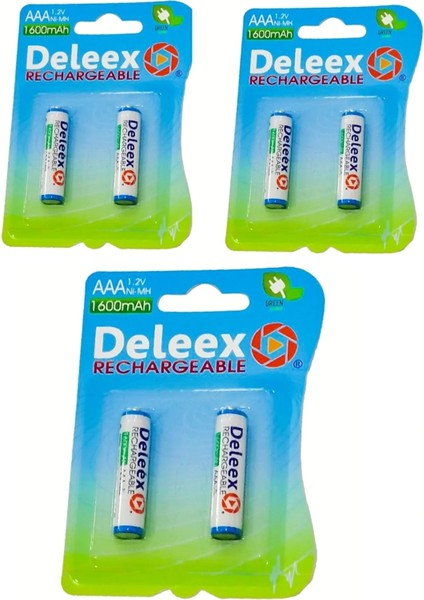 6 Adet 1600 Mah Ni Mh Aaa Şarj Edilebilir 1.2 Volt Standart Ince Kalem Pili (Şarjlı Kumanda Pili)