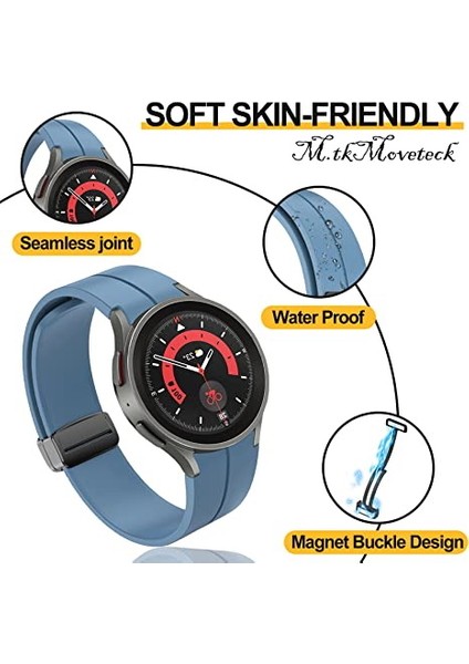 Samsung Galaxy Watch 5 Pro 45MM Uyumlu Kordon Magnetik Tokalı Premum Kayış Magnet Tokalı Liquid Silikoni fiyatları