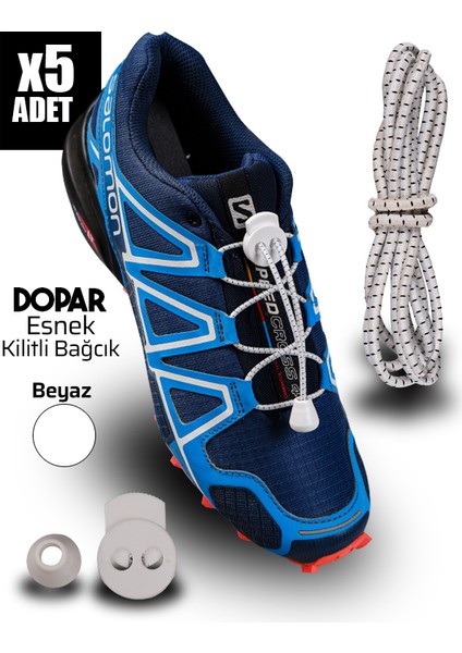 Elastik Akıllı Kilitli Esnek Ayakkabı Bağcığı 100CM 5 Çift