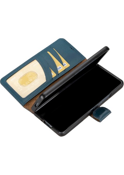 Samsung Galaxy Z Fold4 Uyumlu Deri Cüzdanlı Kılıf BRN4EF