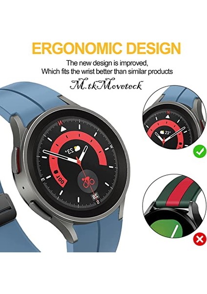 Samsung Galaxy Watch 5 Pro 45MM Uyumlu Kordon Magnetik Tokalı Premum Kayış Magnet Tokalı Liquid Silikoni modelleri