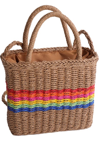 Kadınlar Straw Çanta Tote Omuz Çantaları Şık Tatil Tatil Khaki Için Gündelik (Yurt Dışından) fiyatları